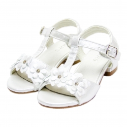 Sandale albe elegante pentru fete F24